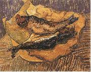 Vincent Van Gogh Bloaters on a Piece of Yellow Papers oil